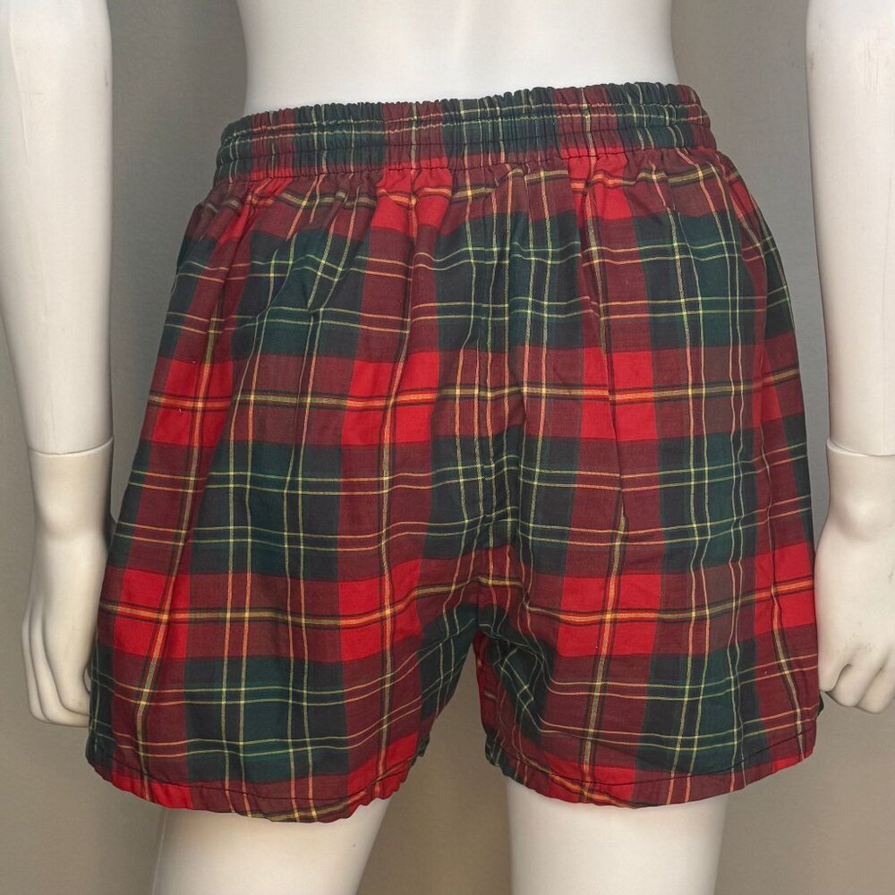 Vintage 1950s Men’s Red Plaid Swim Trunks Mcgregor Swim N Play Size Small Shorts View 3